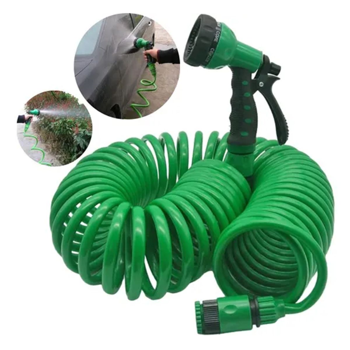 GENERICO - Manguera Extensible Con Pistola 15 Mts Rayun Color Verde