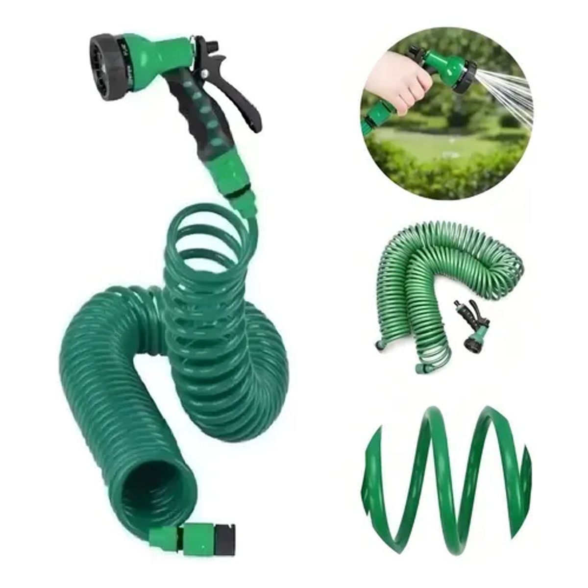 GENERICO - Manguera 30 Mts Espiral Expandible Casa Jardin Color Verde