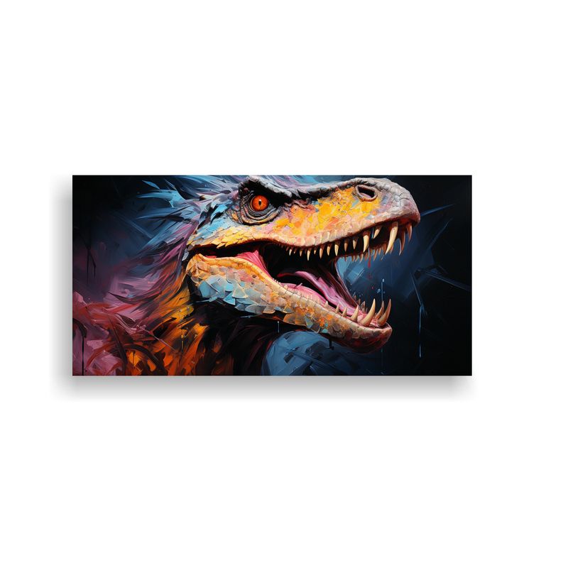 GENERICO - Pintura Vintage De Velociraptor Estilo Estilo 80x40 Cm