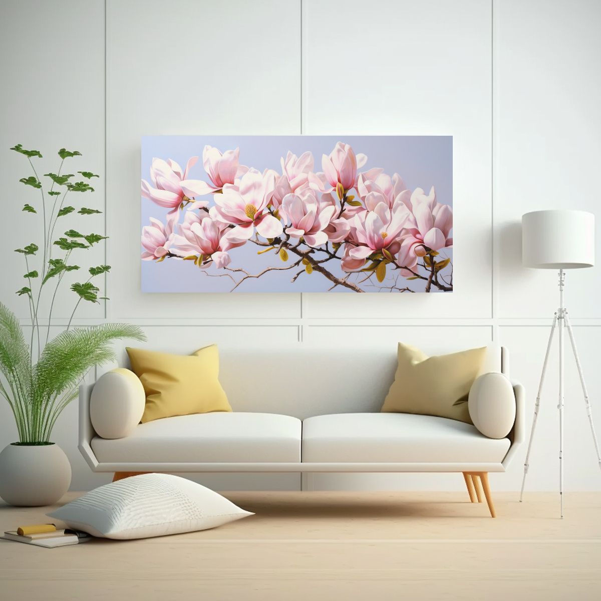 GENERICO - Cuadro De Expresión Flores De Magnolias 100x50 Cm