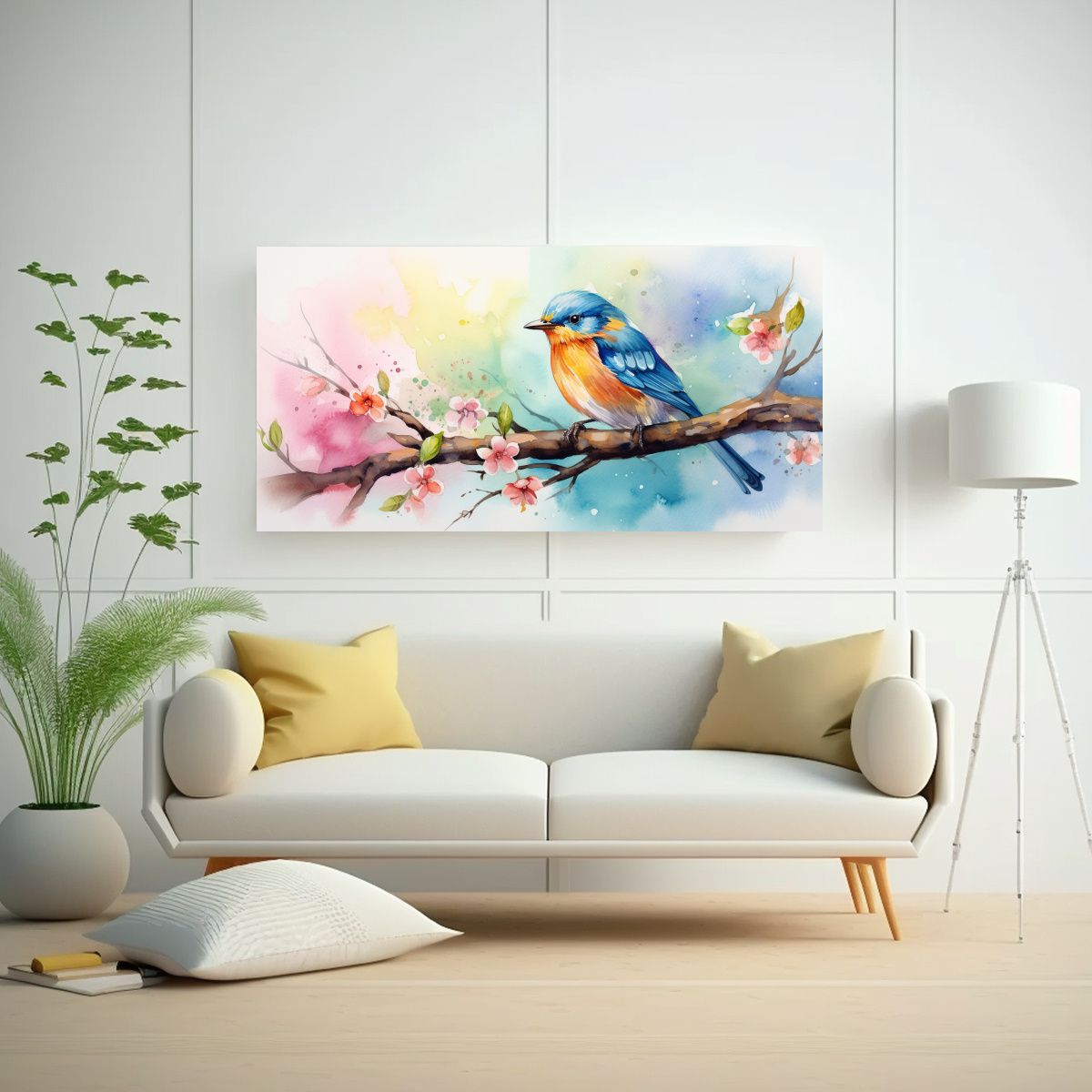 GENERICO - Cuadro En Bastidor De Alta Calidad Pájaro 100x50 Cm