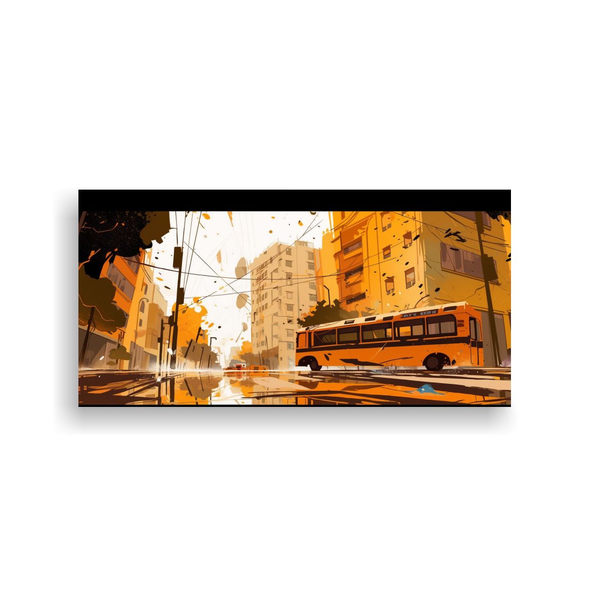 GENERICO - Cuadro Decorativo Arte Gráfico En Santiago Con 60x30 Cm