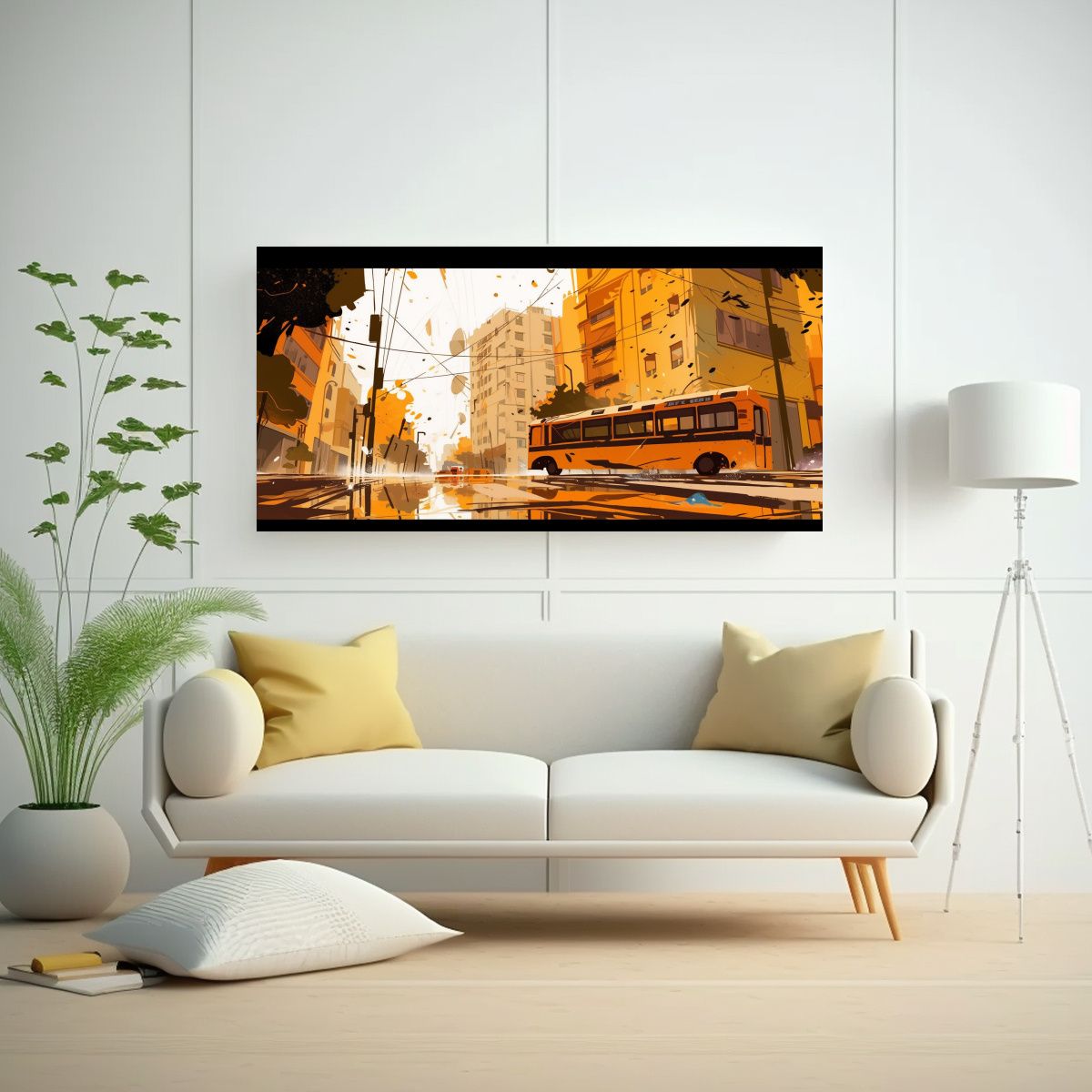 GENERICO - Cuadro Decorativo Arte Gráfico En Santiago Con 60x30 Cm