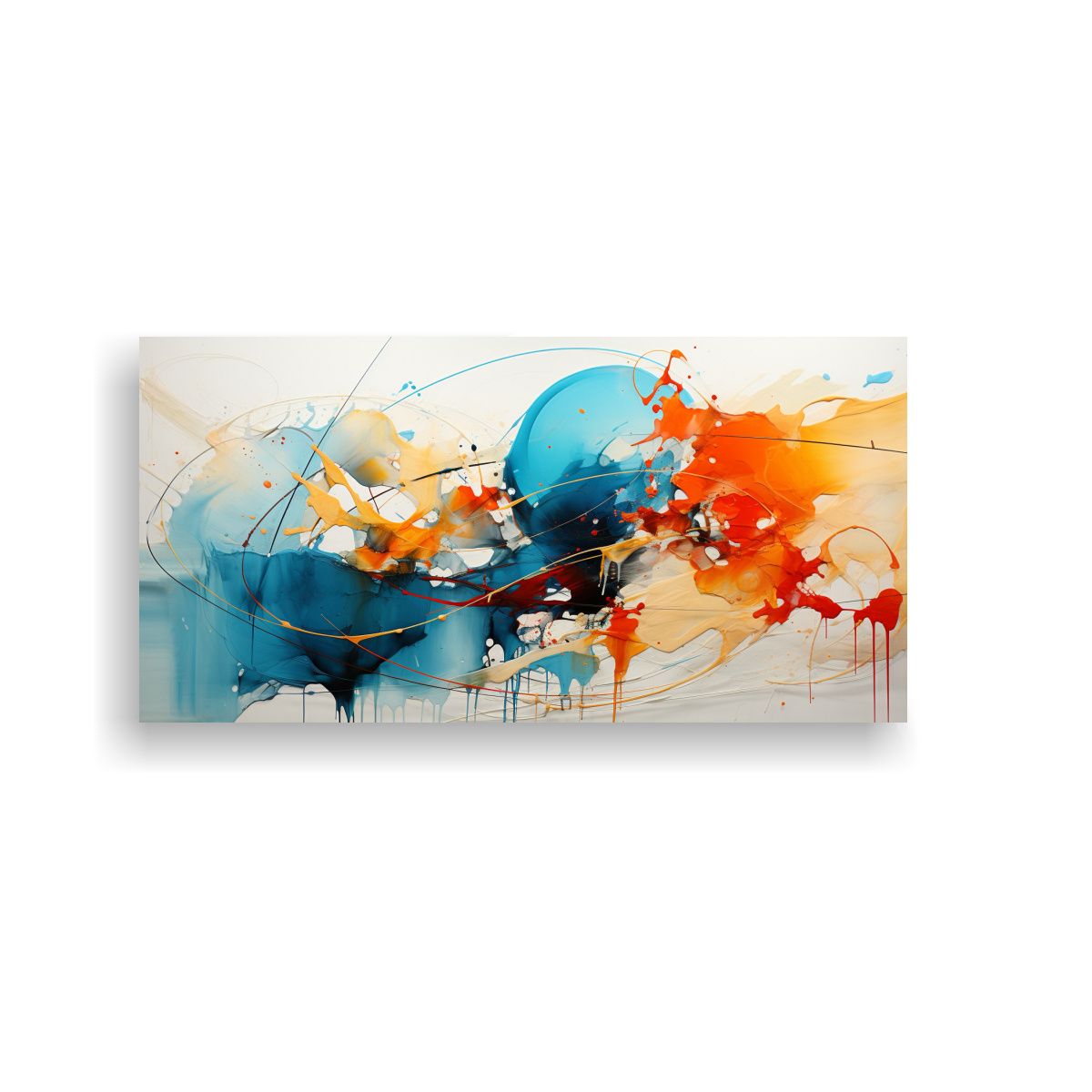 GENERICO - Lienzo Abstracto Con Influencia De Graffiti Para 80x40 Cm.