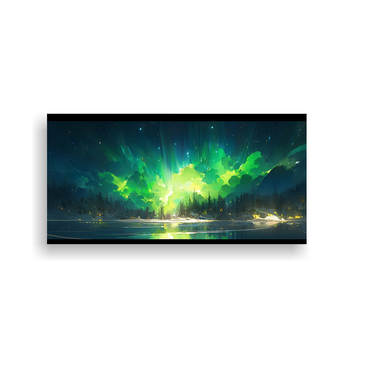 GENERICO - Cuadro Abstracto Armonía Cromática Luces Del 80x40 Cm