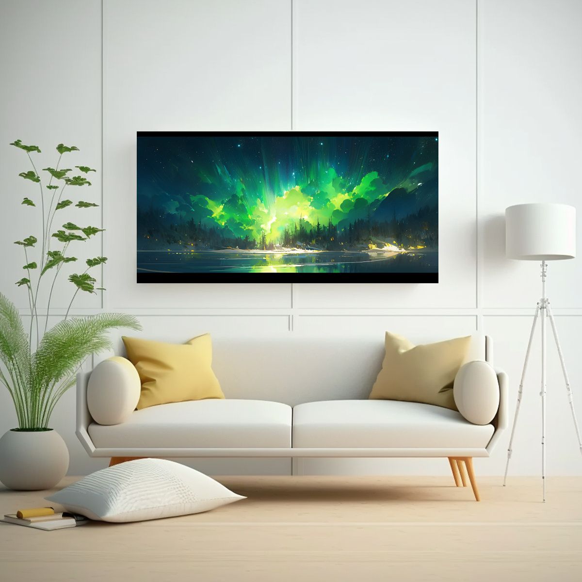 GENERICO - Cuadro Abstracto Armonía Cromática Luces Del 80x40 Cm