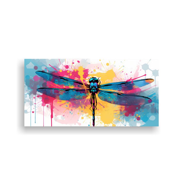 GENERICO - Pintura Juvenil Libélula En Colores Acuamarina 100x50 Cm