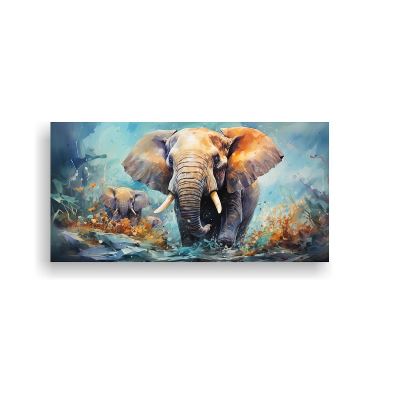 GENERICO - Pintura Estilo Acuarela De Ballena Azul Para 80x40 Cm