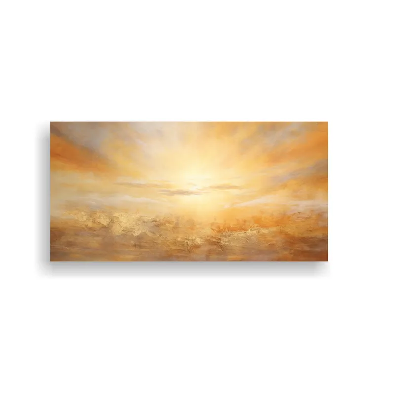GENERICO - Lienzo Cuadro Atardecer Amanecer Cielos Oro 100x50 Cm