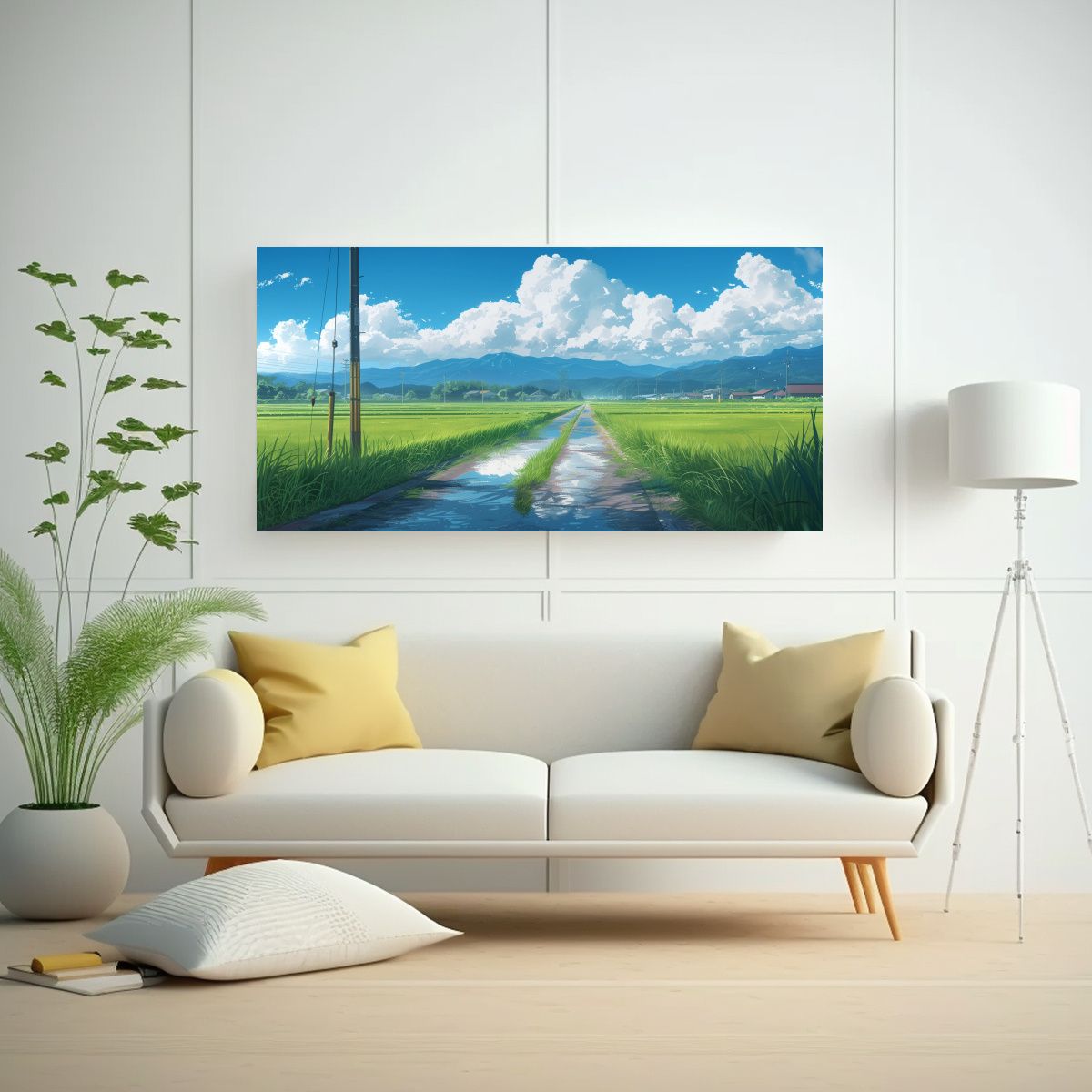 GENERICO - Pinturas De Paisajes De Verano En Arrozales 100x50 Cm