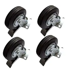 SANPLAST - Pack 4 rueda carrito todo terreno 125mm giratoria con freno