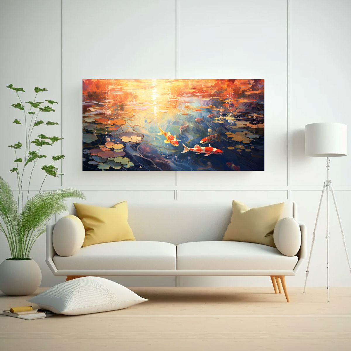 GENERICO - Cuadro Moderno Lienzo Lineales Serenos Rizos 100x50 Cm