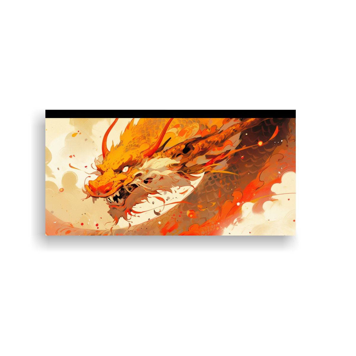 GENERICO - Pintura En Bastidor Tonos Luminosos Dragón En 100x50 Cm