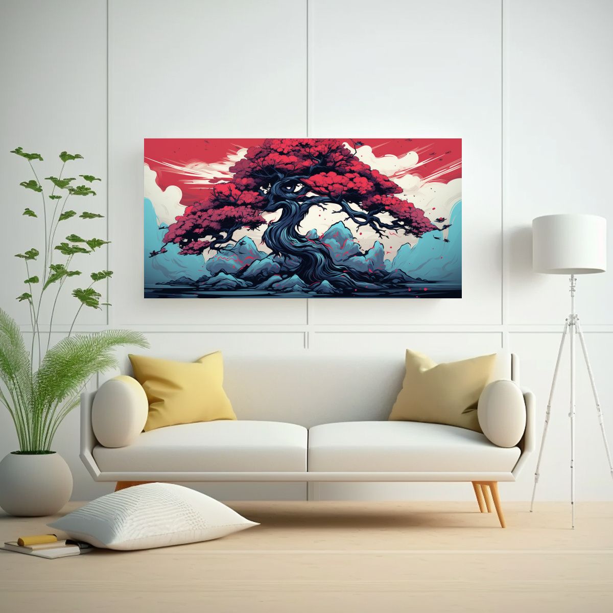 GENERICO - Cuadro Diseño Elegante Árbol Bonsái En 80x40 Cm