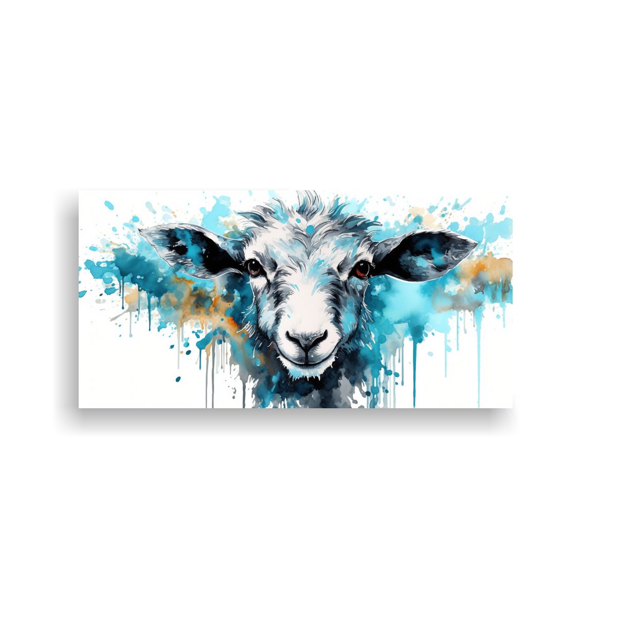 GENERICO - Cuadro Vintage De Animales De Granja En Acuarelas 60x30 Cm