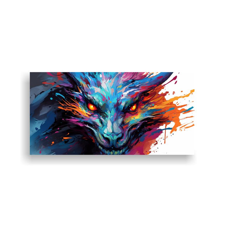 GENERICO - Cuadro Colores Mágicos Dragón En Arcoíris Y 100x50 Cm