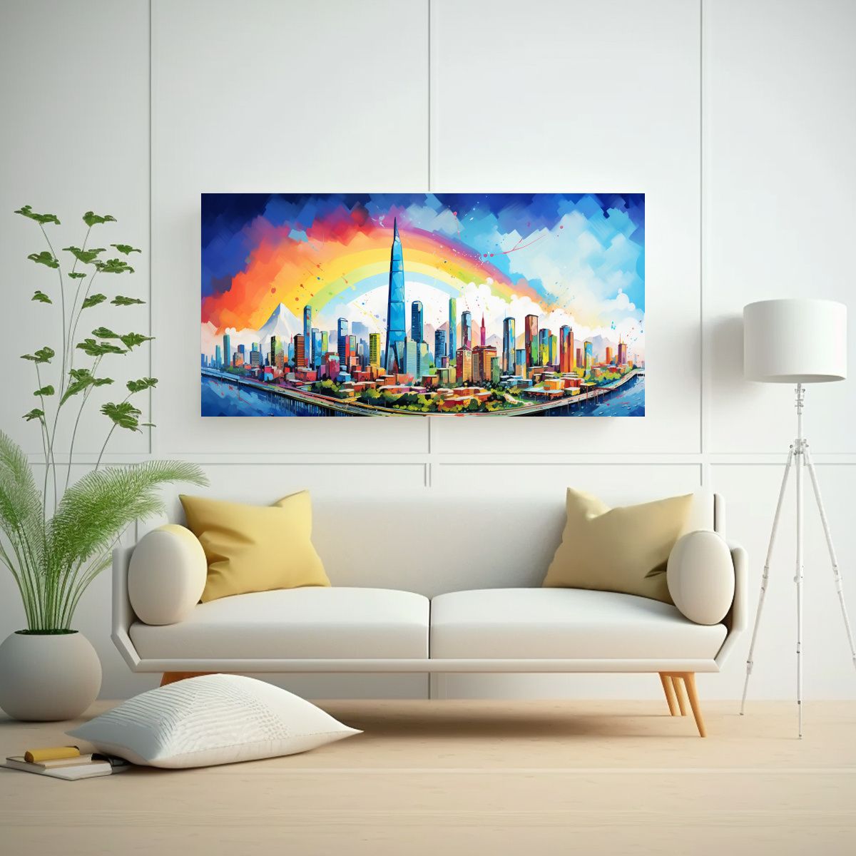 GENERICO - Cuadro De Santiago City En Chile En Perspectiva 60x30 Cm