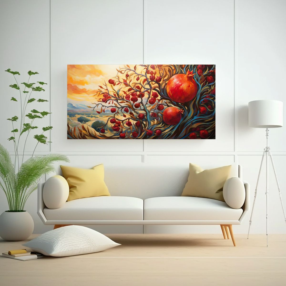 GENERICO - Pintura Abstracta Detallada De Lienzo Granada En 60x30 Cm