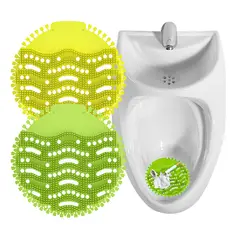 GENERICO - 24 Tapetes Urinarios Redondos Verde y Amarillos