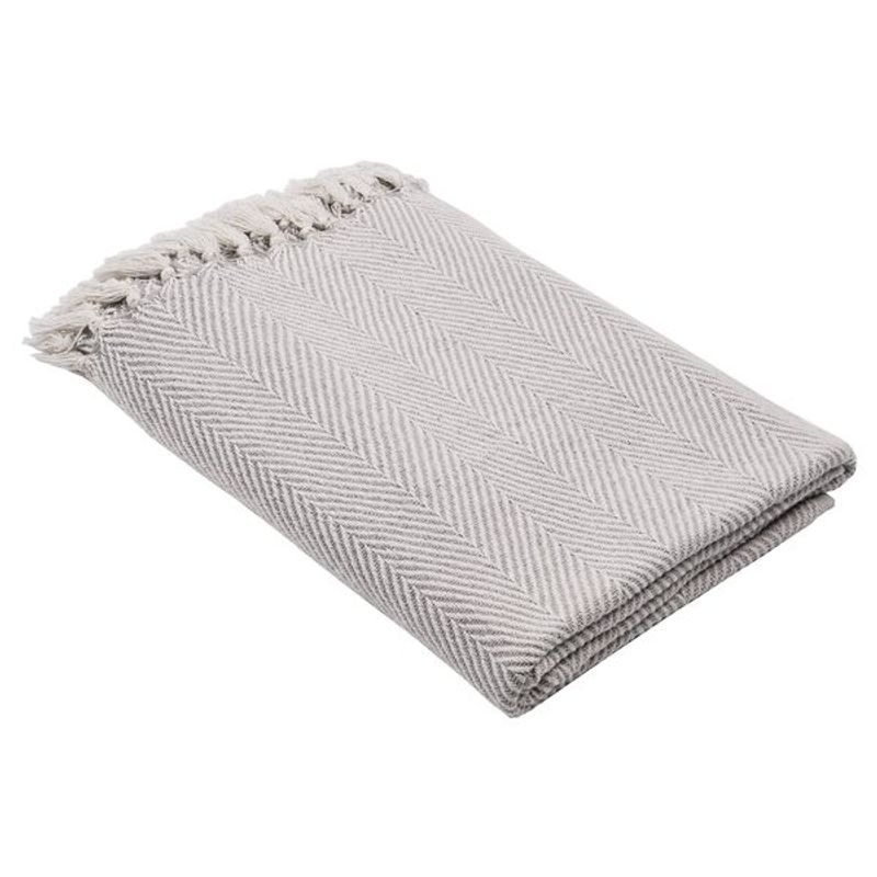 EGLO - Manta de Algodón Eglo Longlac Gris Plata 130×170 cm