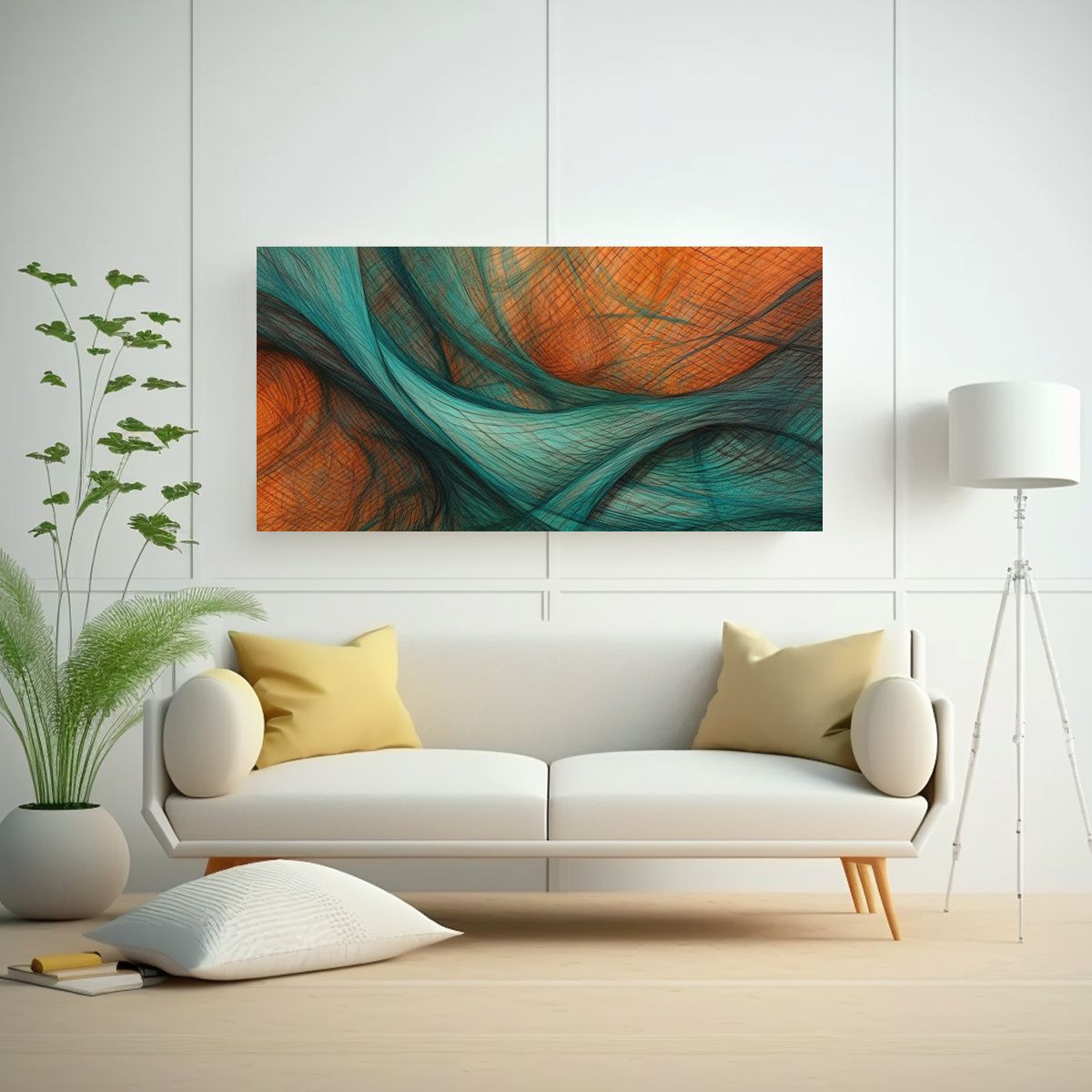 GENERICO - Pinturas Decorativas En Lienzo Con Malla Cruzada 80x40 Cm