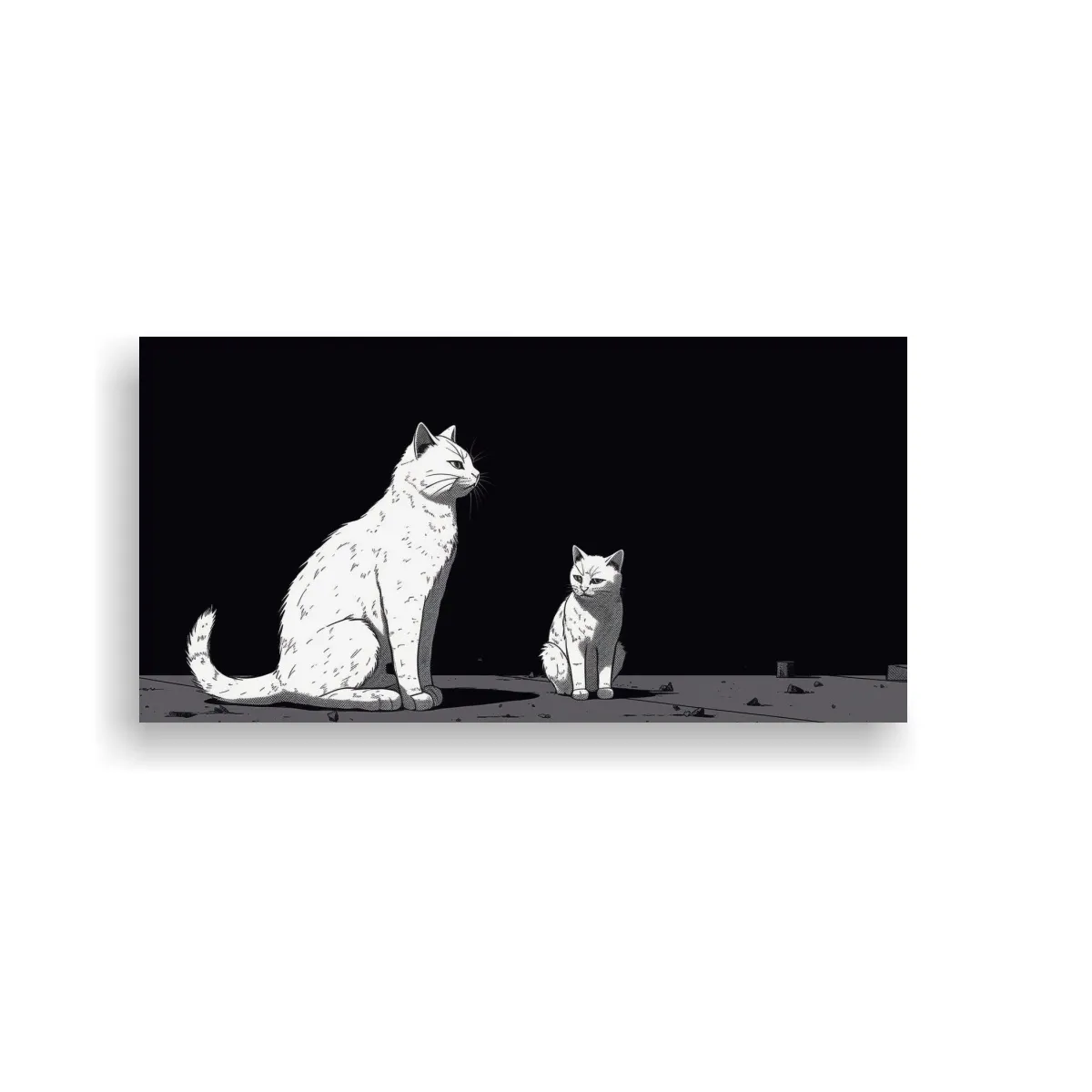 GENERICO - Pinturas Minimalistas De Gatos En Estilo Manga De 80x40 Cm