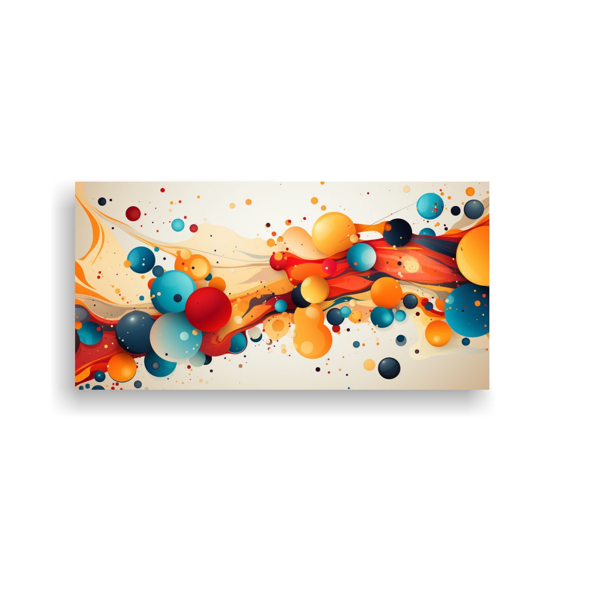 GENERICO - Pintura Mural Abstracta Dinámica Y Expresiva En 60x30 Cm