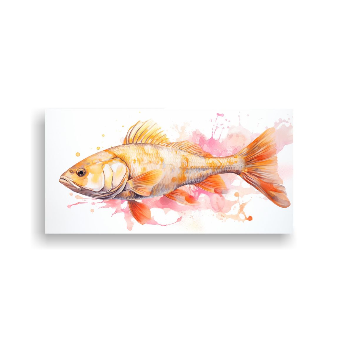 GENERICO - Peces De Agua Dulce En Tonos Durazno Y Latón 60x30 Cm