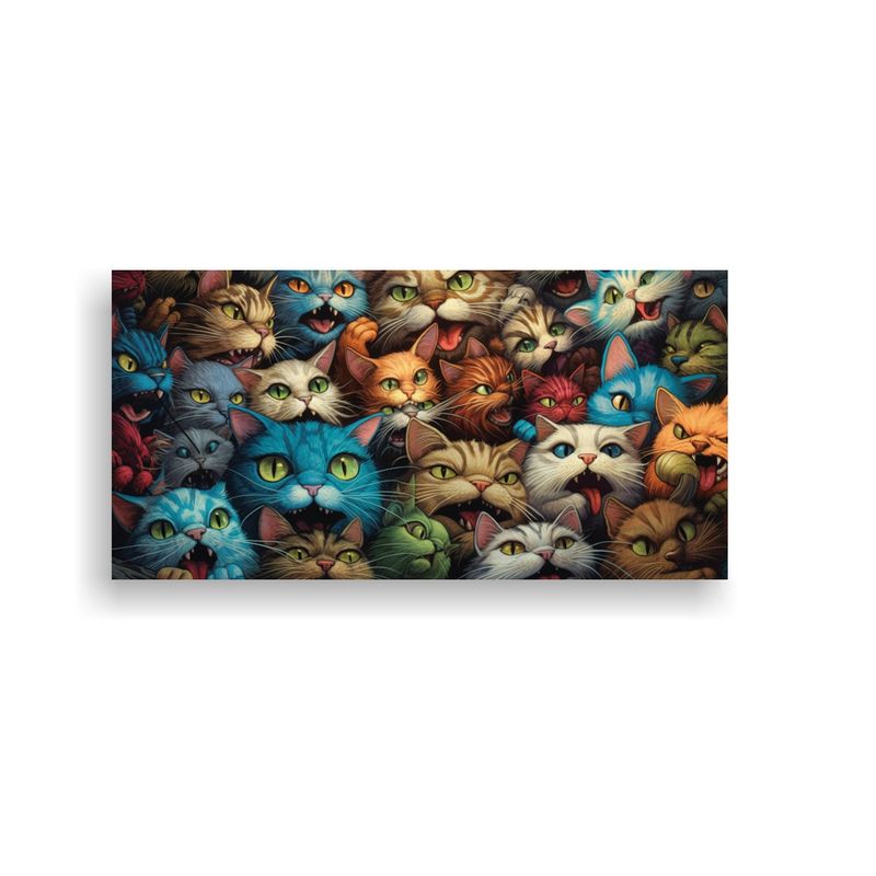 GENERICO - Cuadro De Gatos Con Ojos Extraños Para 60x30 Cm