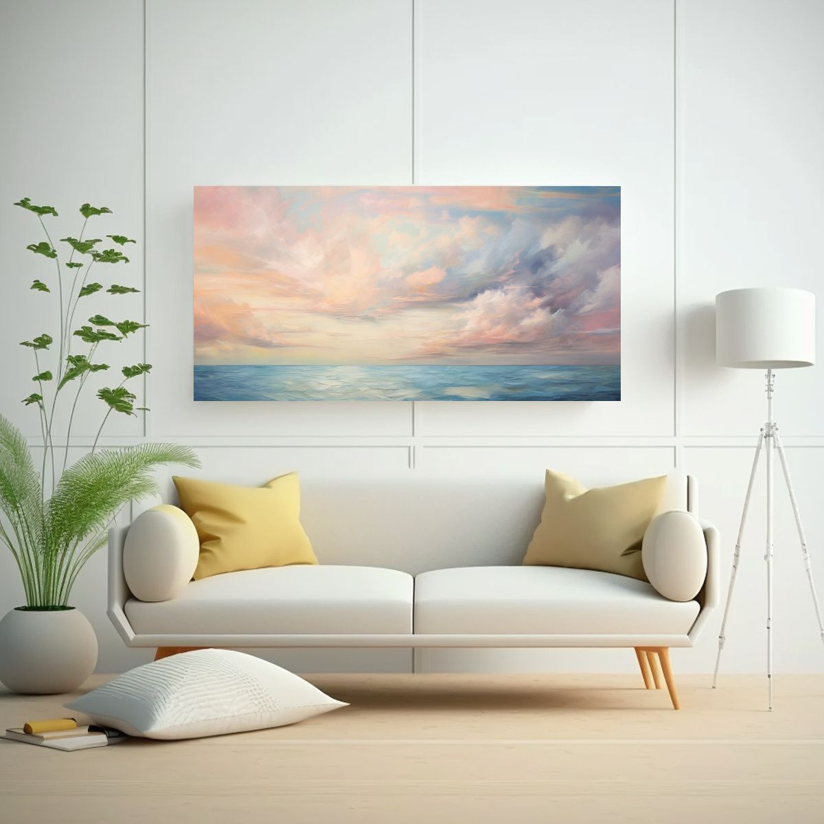 GENERICO - Cuadro Abstracto Estética Cielo Y Mar Con 100x50 Cm