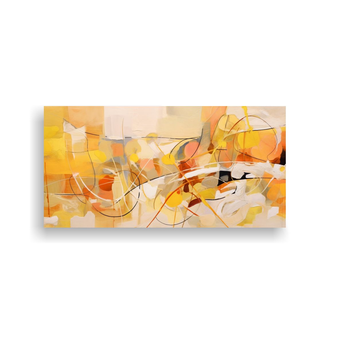 GENERICO - Cuadro Abstracto En Bastidor Líneas Y Colores 80x40 Cm