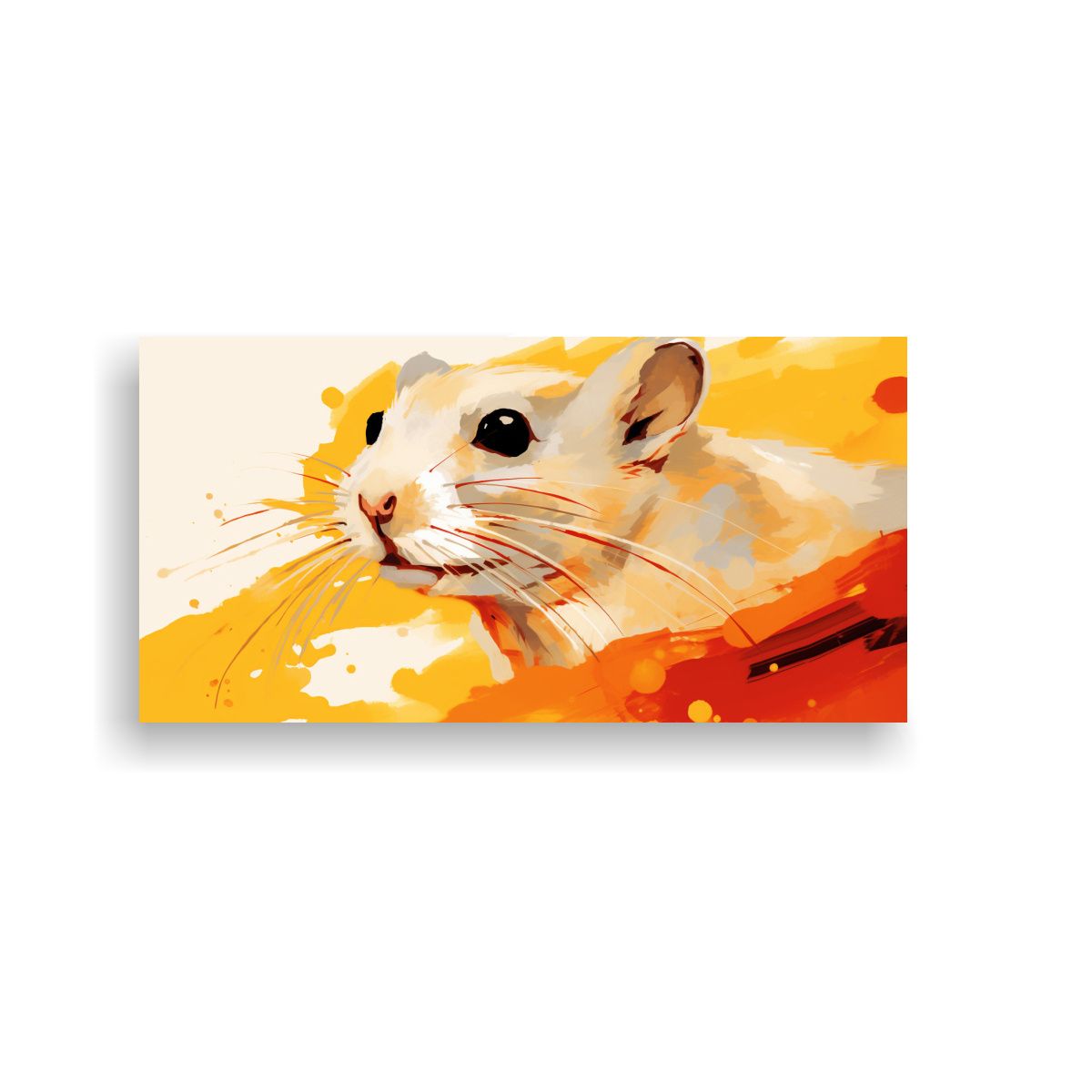 GENERICO - Cuadro Perspectiva Gerbil Amarillo Naranja Arte 100x50 Cm