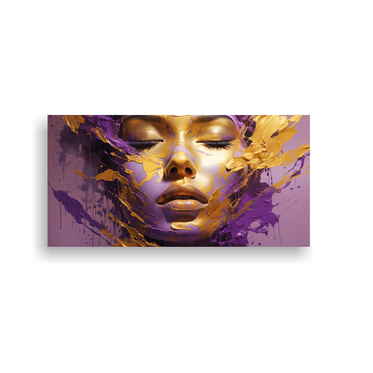 GENERICO - Cuadro Digital Armonía Cromática Estilo Oro Y 80x40 Cm