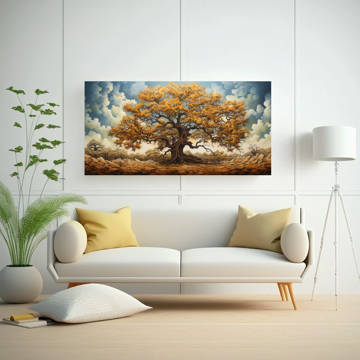 GENERICO - Cuadro Lienzo Tela Majestuoso Árbol De Roble 80x40 Cm