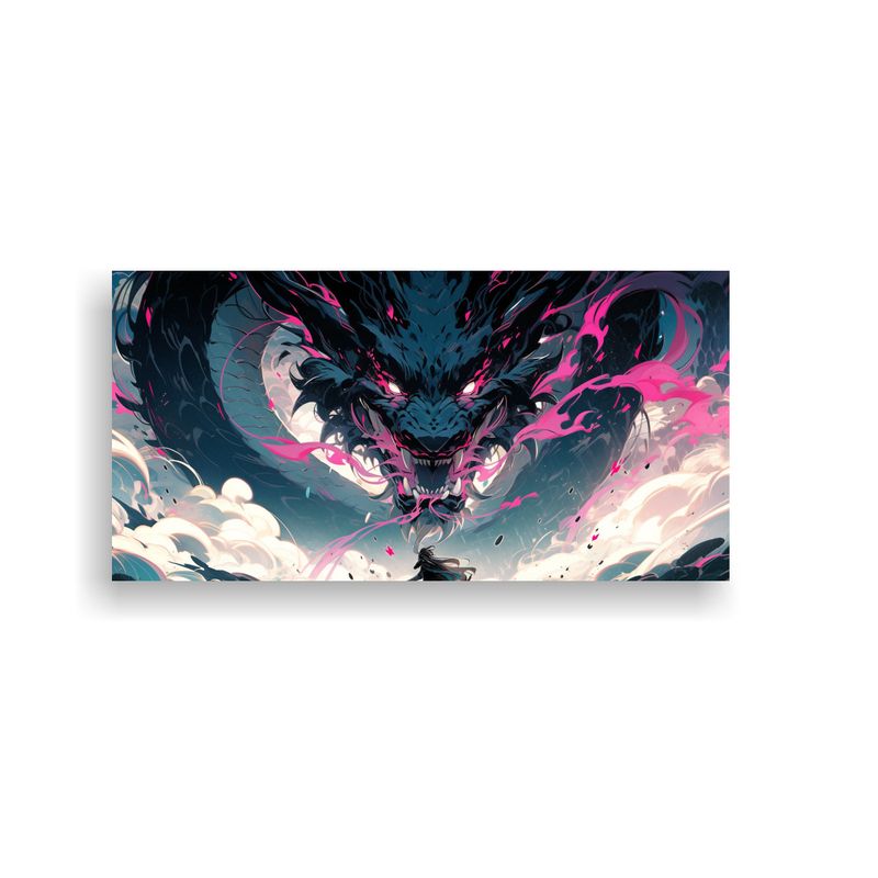 GENERICO - Cuadro De Alta Calidad Tela Fantasía Dragón En 80x40 Cm