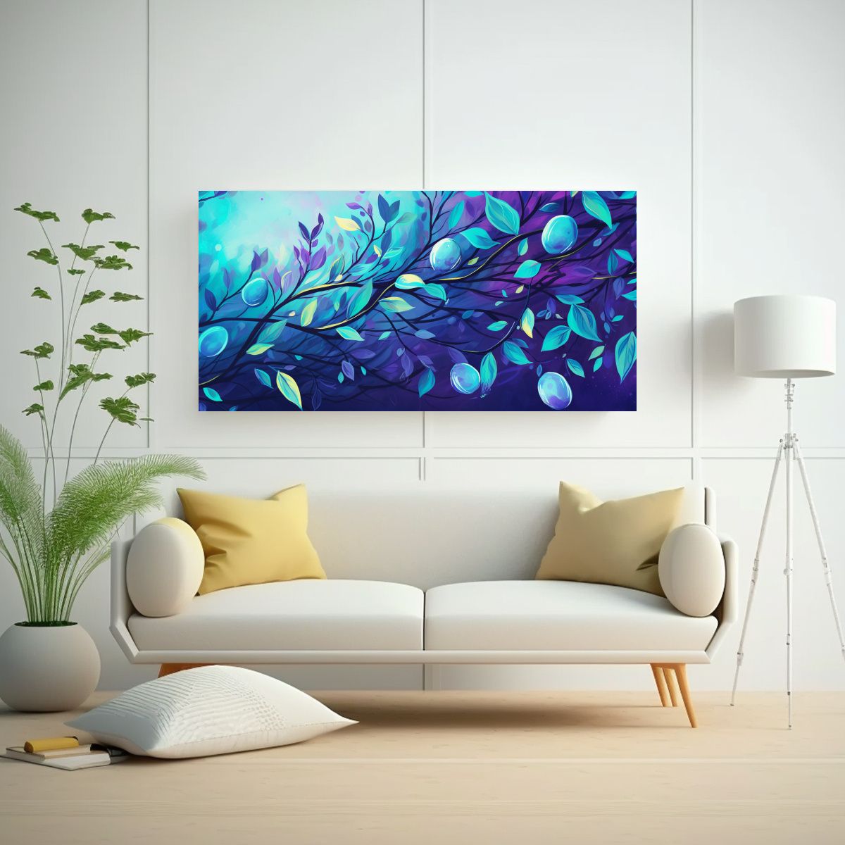 GENERICO - Arte Pared Colores Pop Art Árbol Limón Morado Y 80x40 Cm