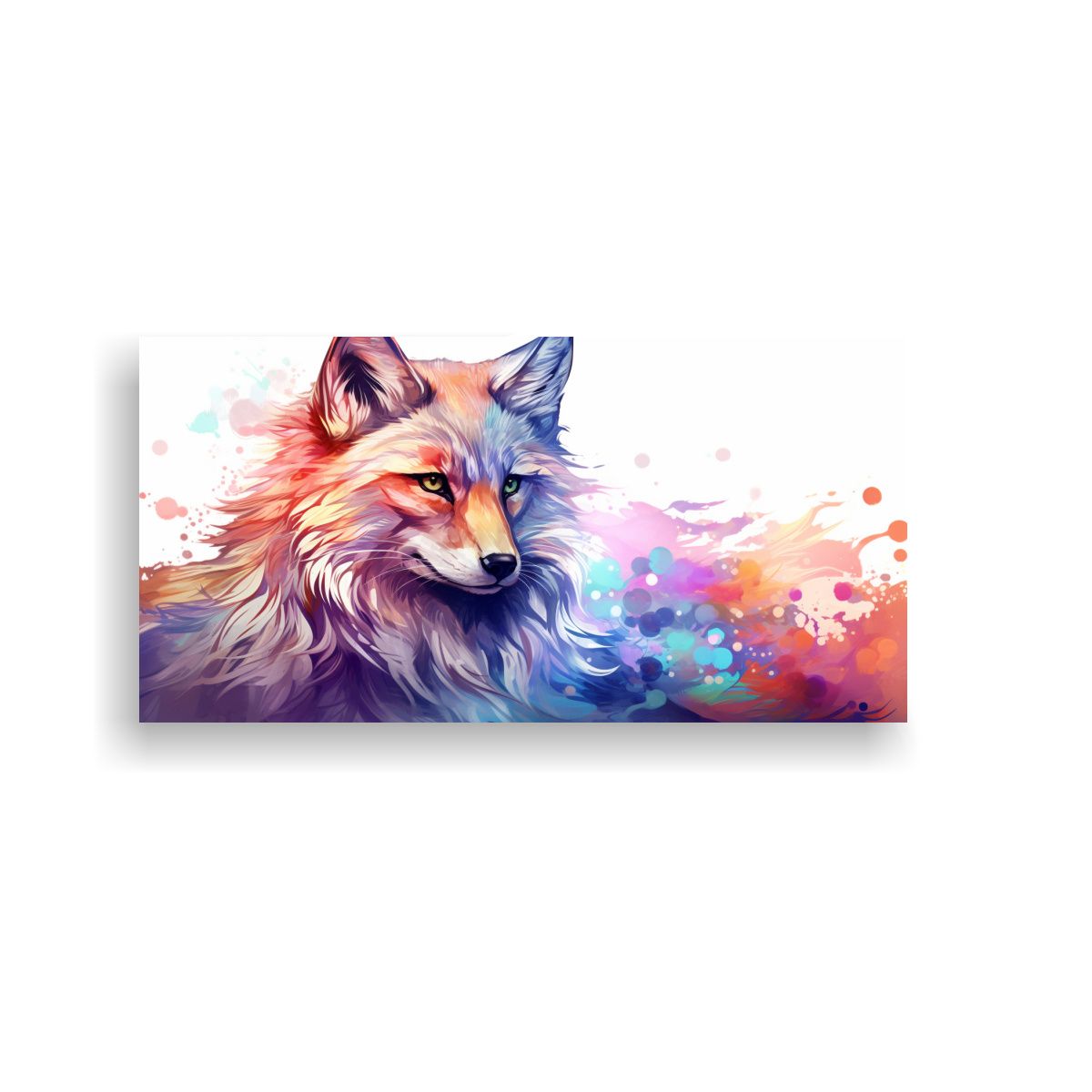 GENERICO - Pintura De Zorro En Colores Iridiscentes Y 60x30 Cm