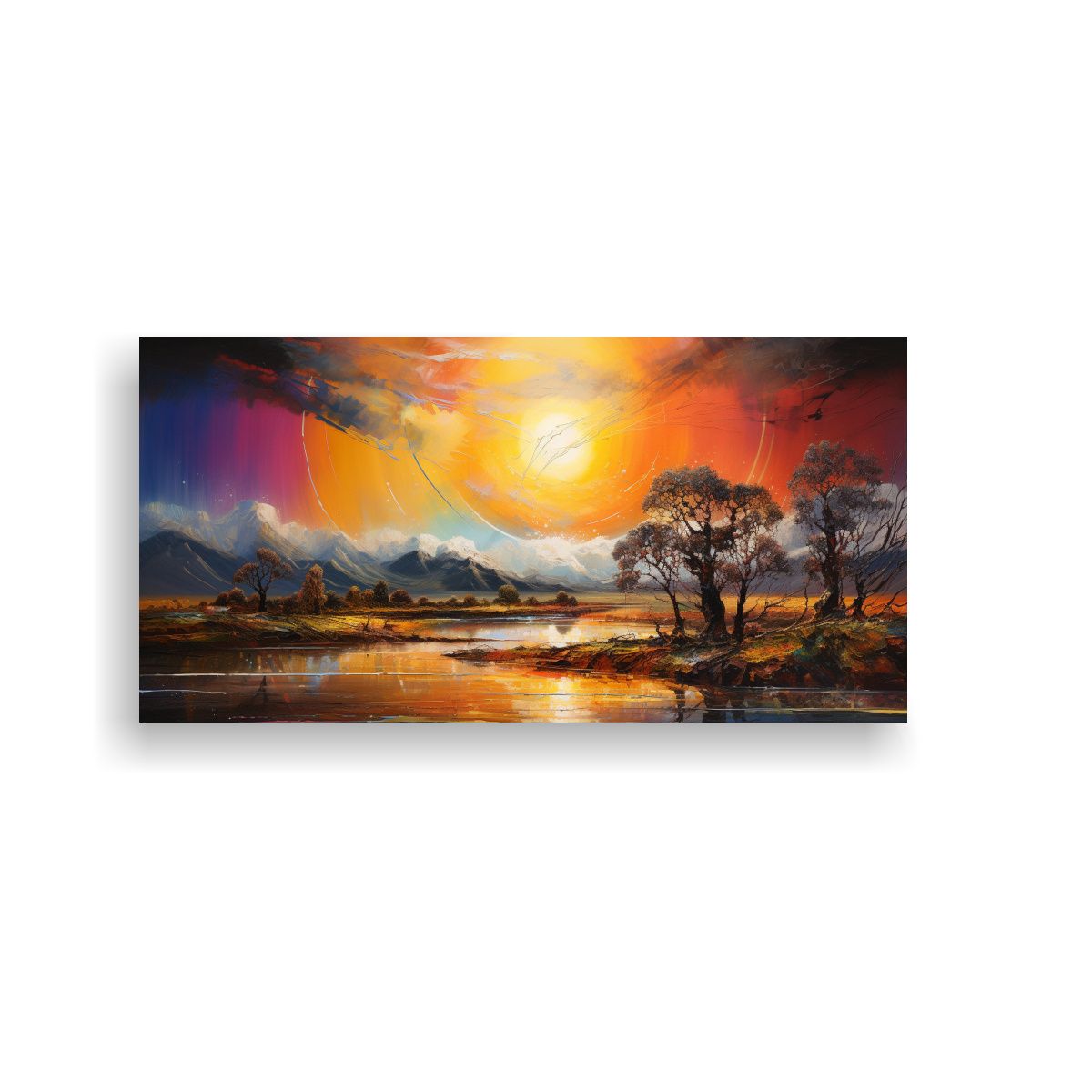 GENERICO - Pinturas Abstractas De Paisajes Con Colores Del 80x40 Cm