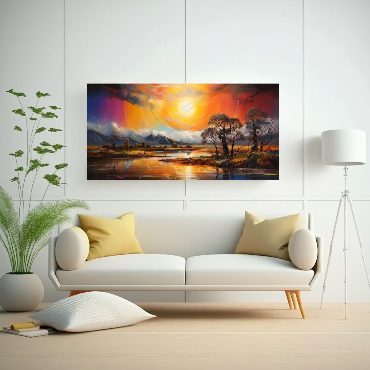 GENERICO - Pinturas Abstractas De Paisajes Con Colores Del 80x40 Cm