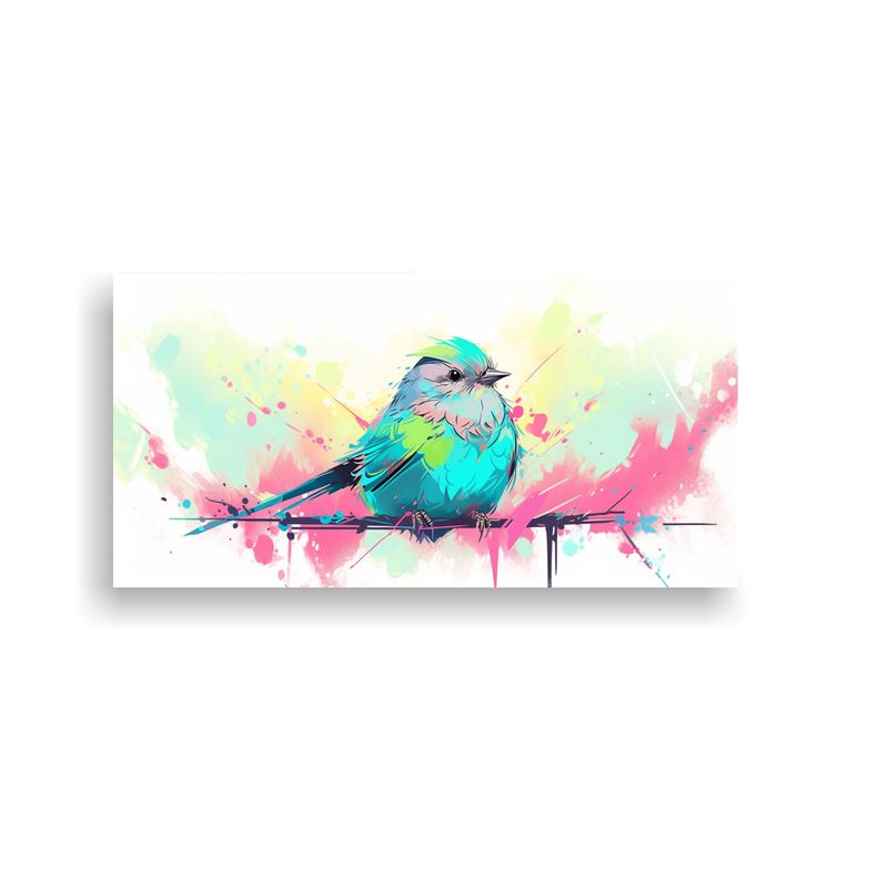 GENERICO - Cuadro Hermoso Calidez Aves En Pastel Y Turquesa 100x50 Cm