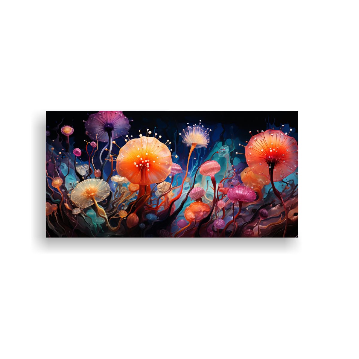 GENERICO - Cuadro Patron Intenso De Erizos De Mar En Estilo 100x50 Cm.