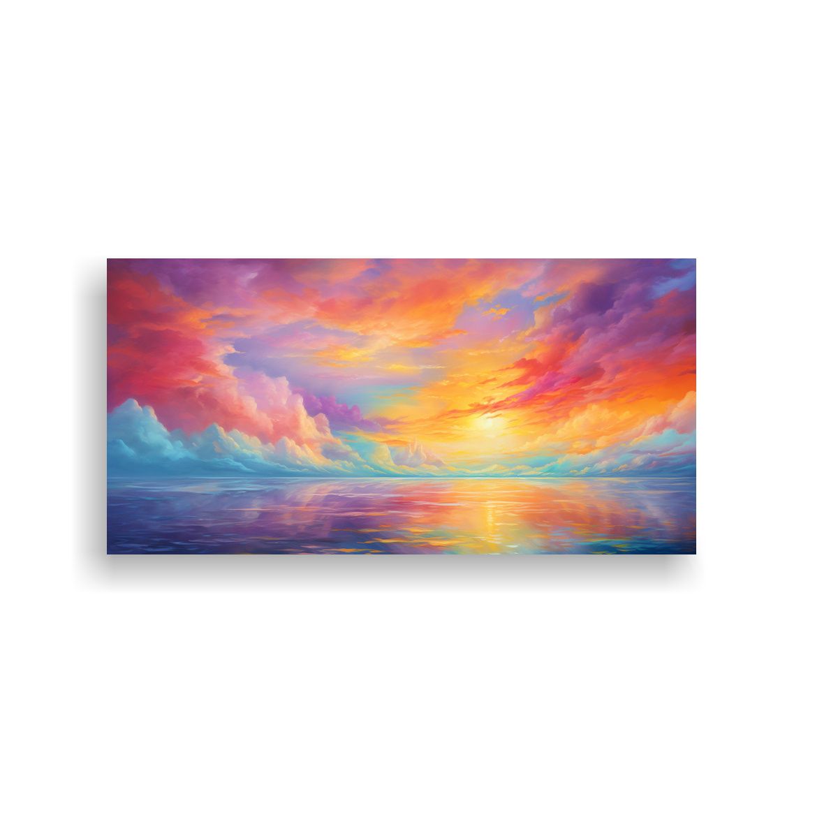 GENERICO - Pinturas Abstractas De Amaneceres Y Atardeceres 80x40 Cm