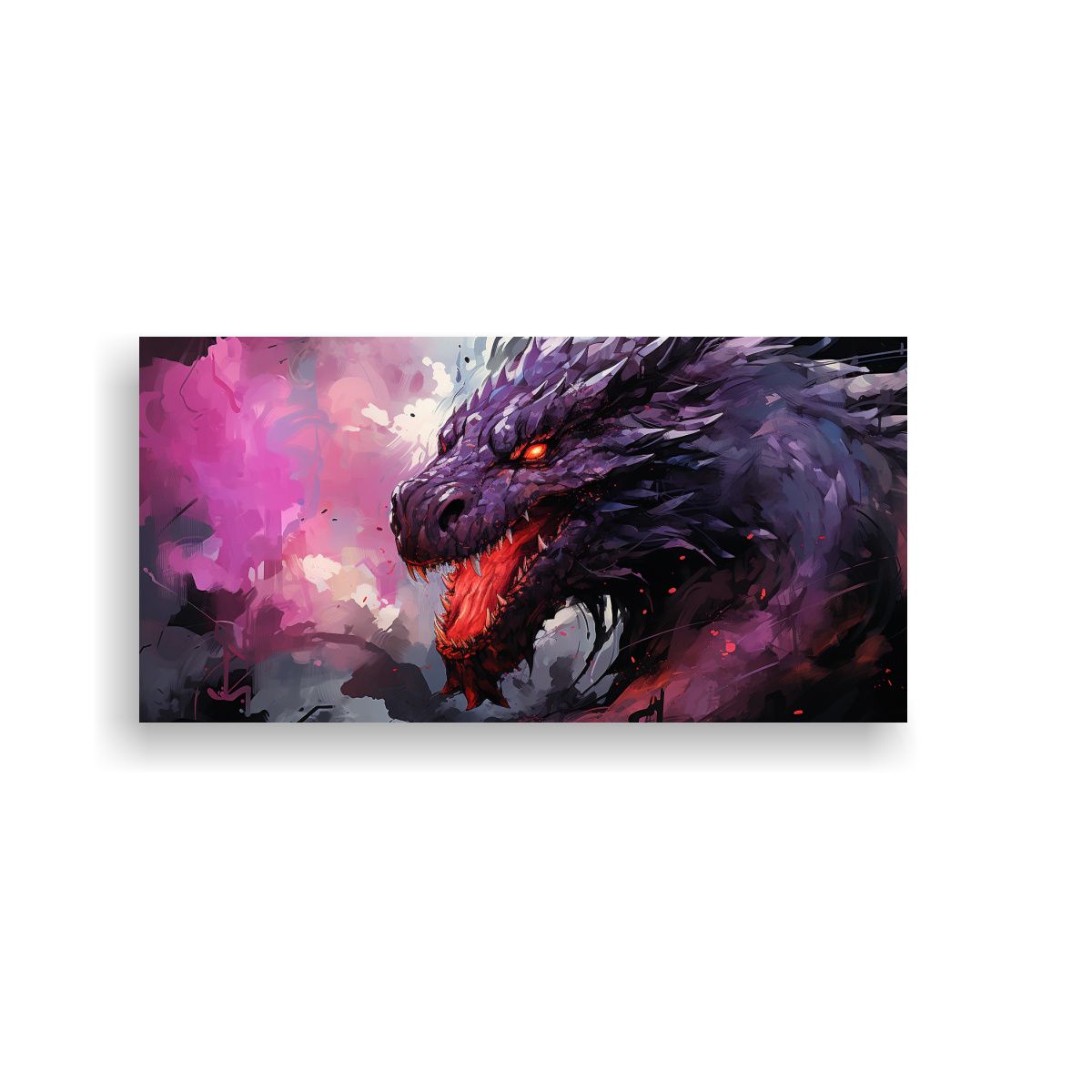GENERICO - Cuadro Decorativo De Dragón En Colores Púrpura 100x50 Cm