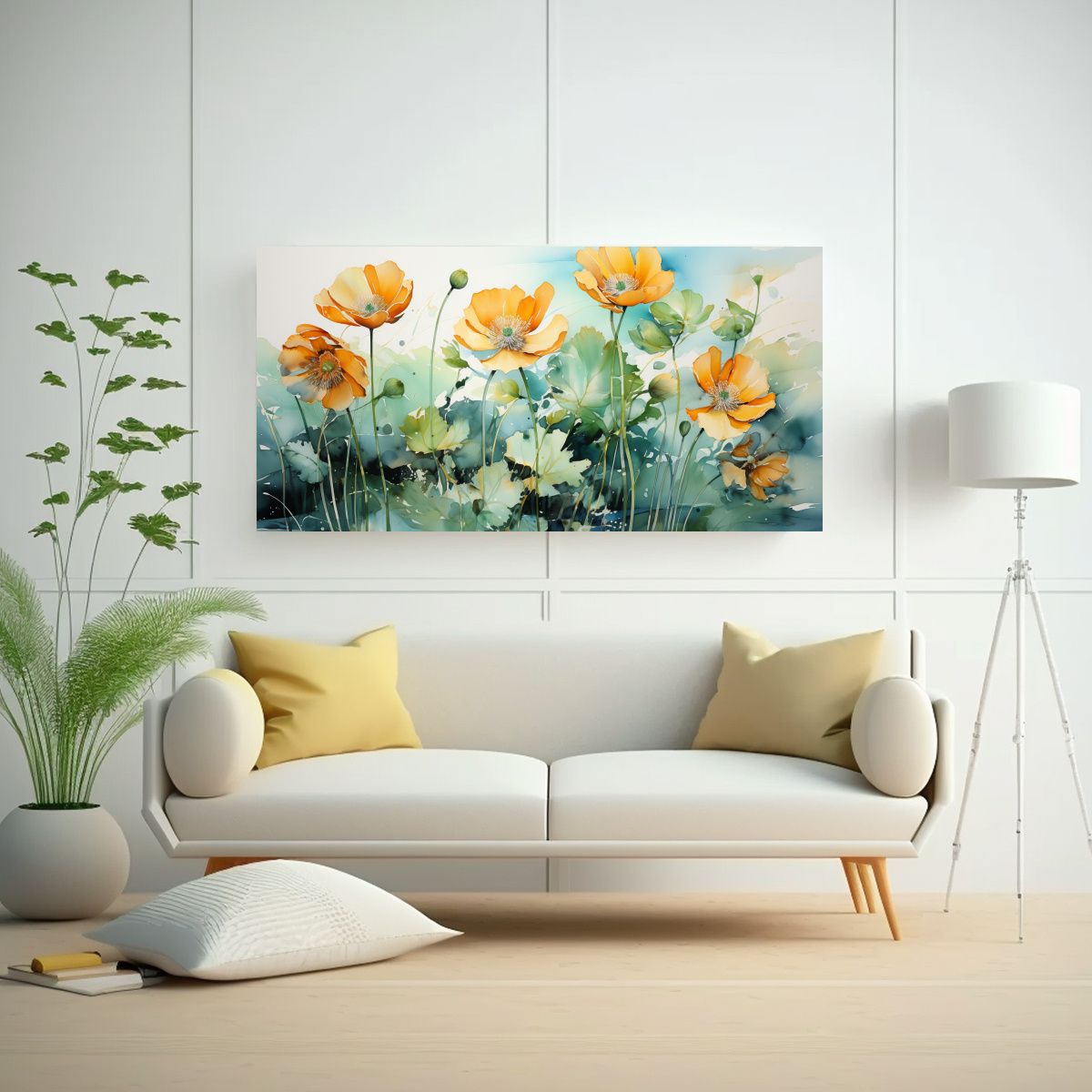 GENERICO - Cuadro Exclusivo Decoración Flores Verde Y 80x40 Cm