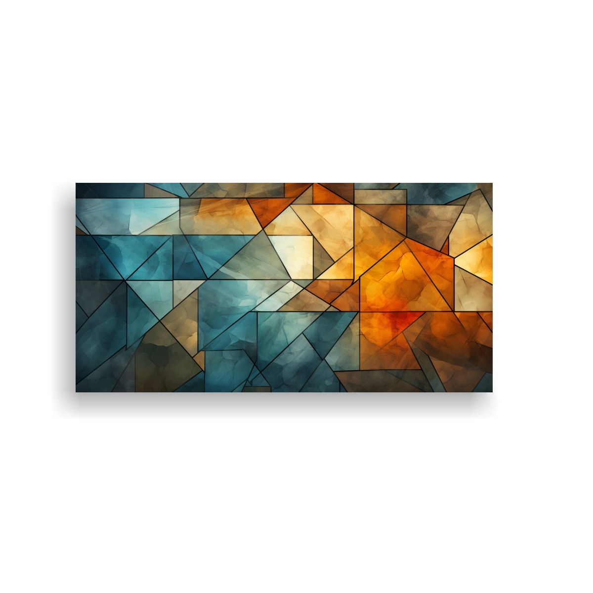 GENERICO - Arte De Pared Impreso Mural Con Trapezoides 80x40 Cm