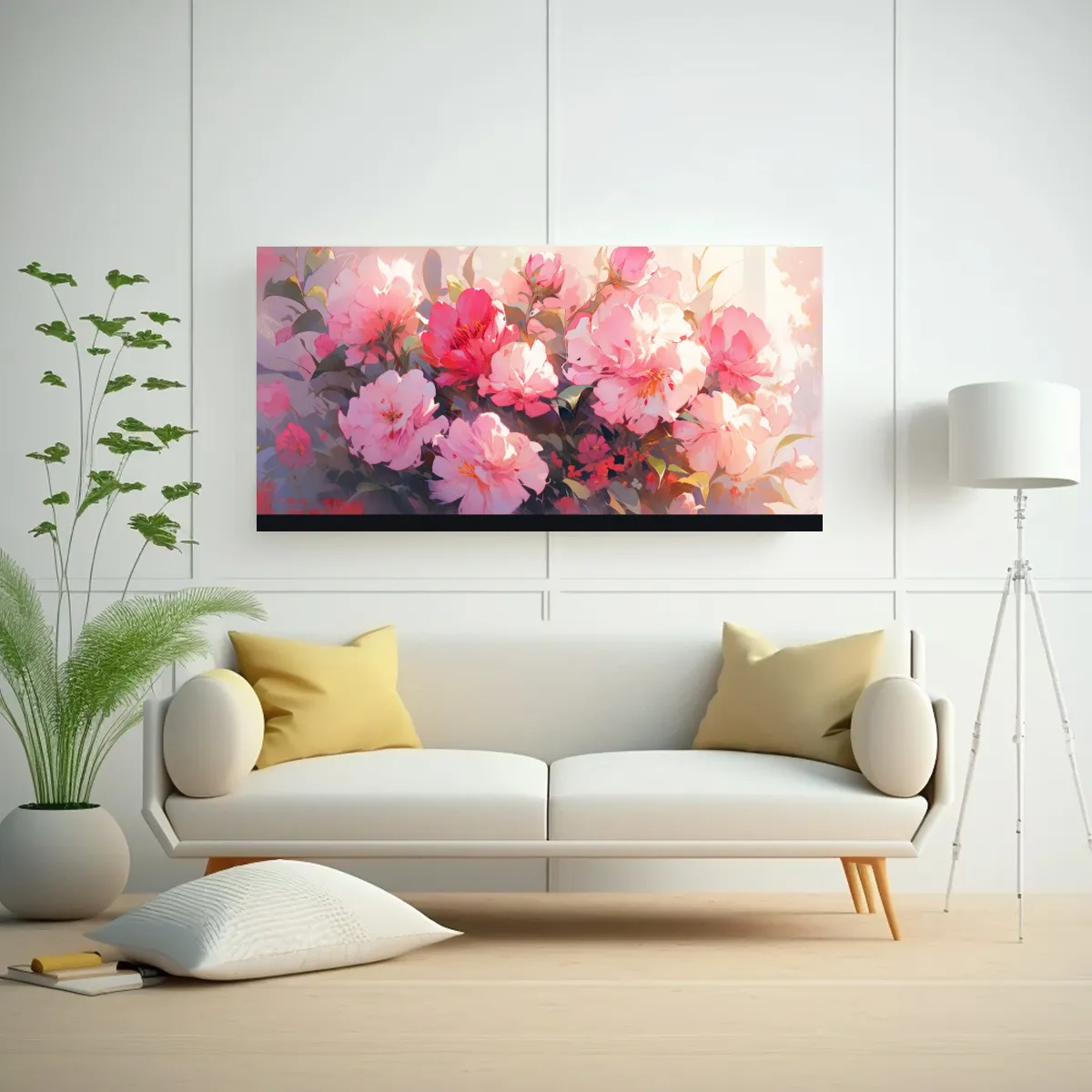 GENERICO - Arte De Pared Flor Magenta En Lienzo Estilo 100x50 Cm