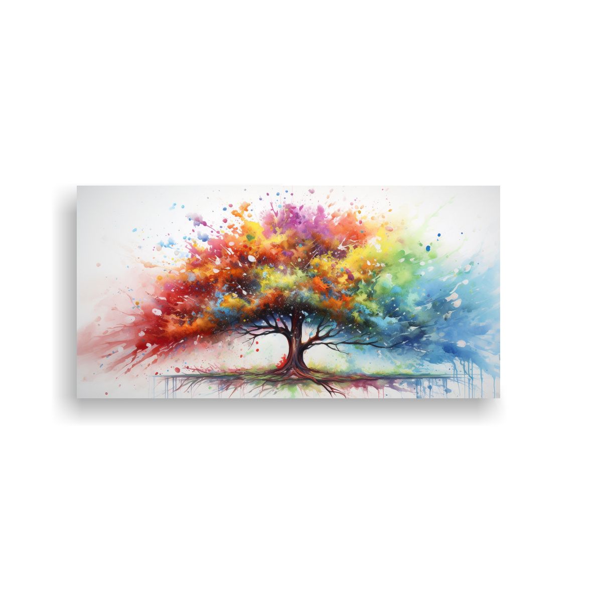 GENERICO - Pintura Abstracta De Un árbol De Roble Con 60x30 Cm