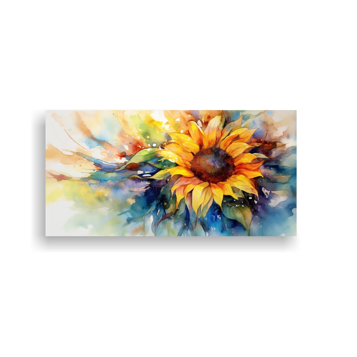 GENERICO - Pinturas Decorativas Sol Girasol Acuarela Estilo 60x30 Cm
