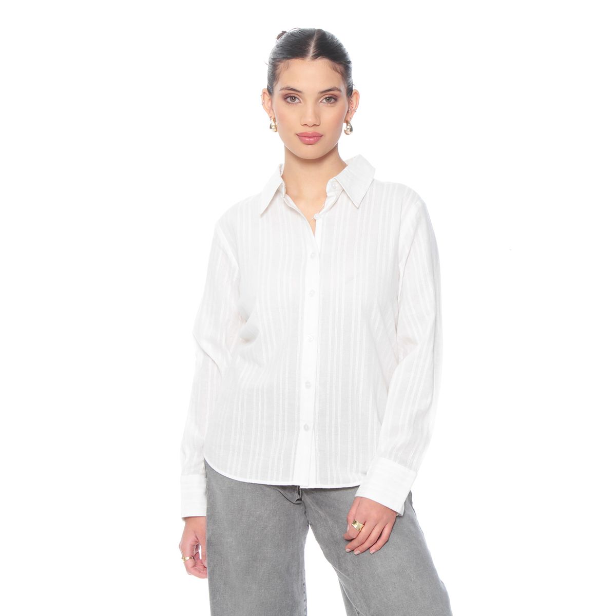 WADOS - BLUSA BRODERY MANGA LARGA ABOTONADA EN DELANTERO