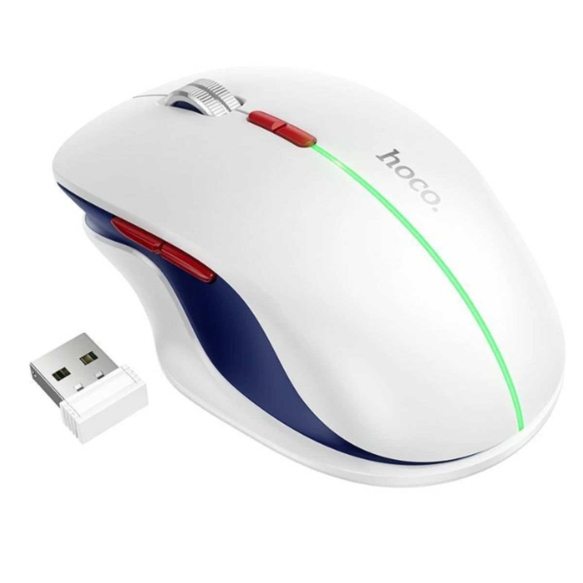 HOCO - Mouse Inalámbrico Dual USB  y Bluetooth Hoco Gm40 1600 Dpi blanco